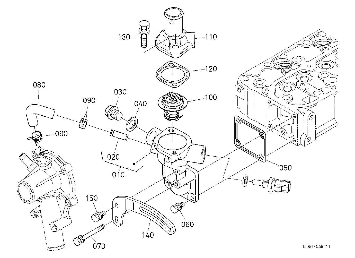 Water Flange And Thermostat