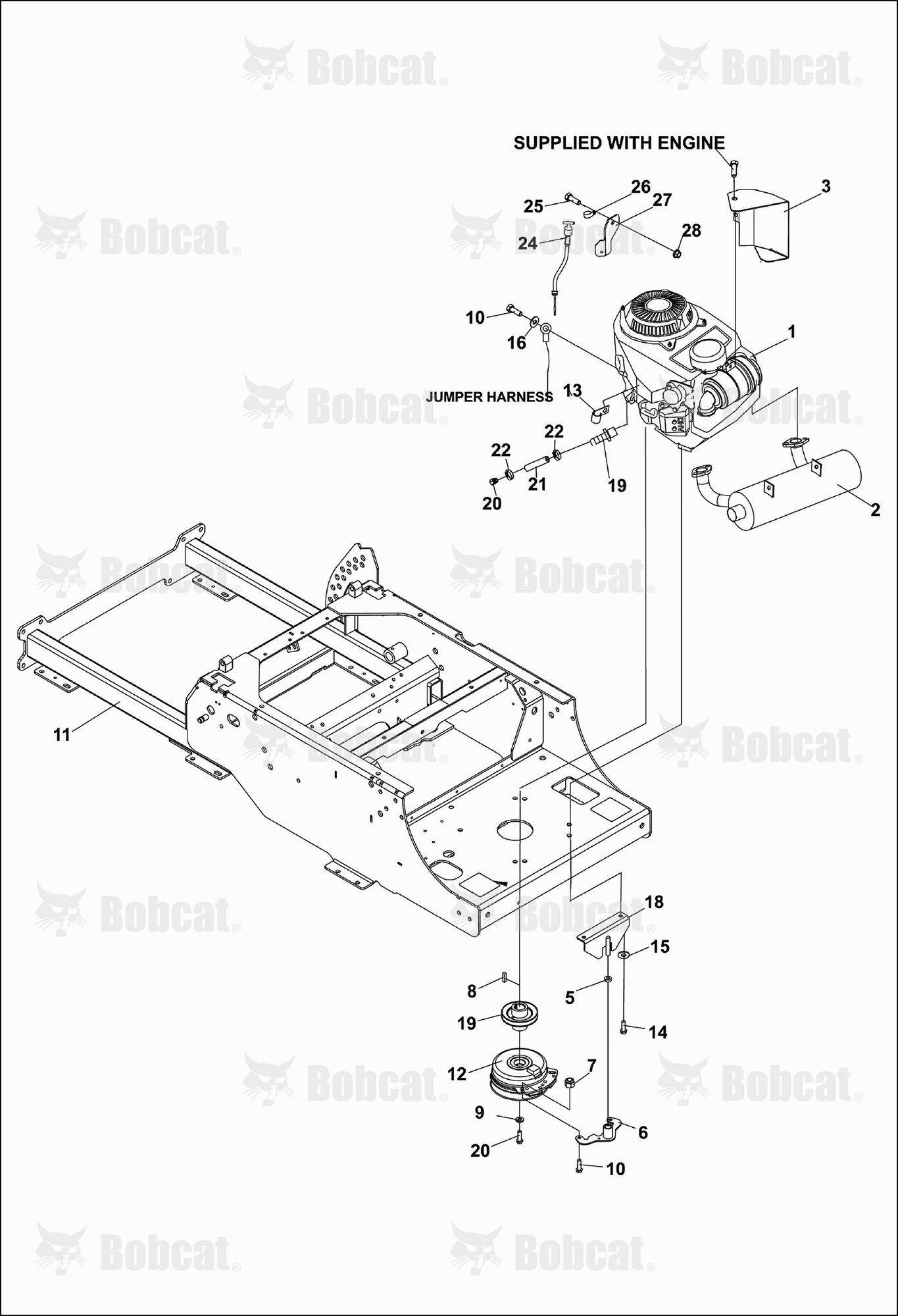 FRAME-ENGINE/CLUTCH ASSY