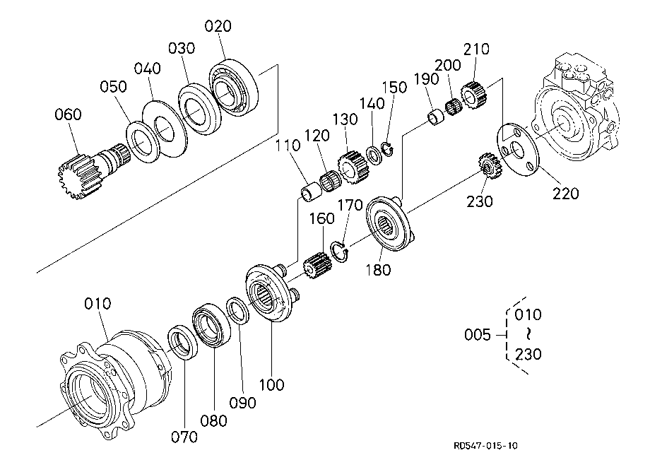 Swivel Motor And Component Parts