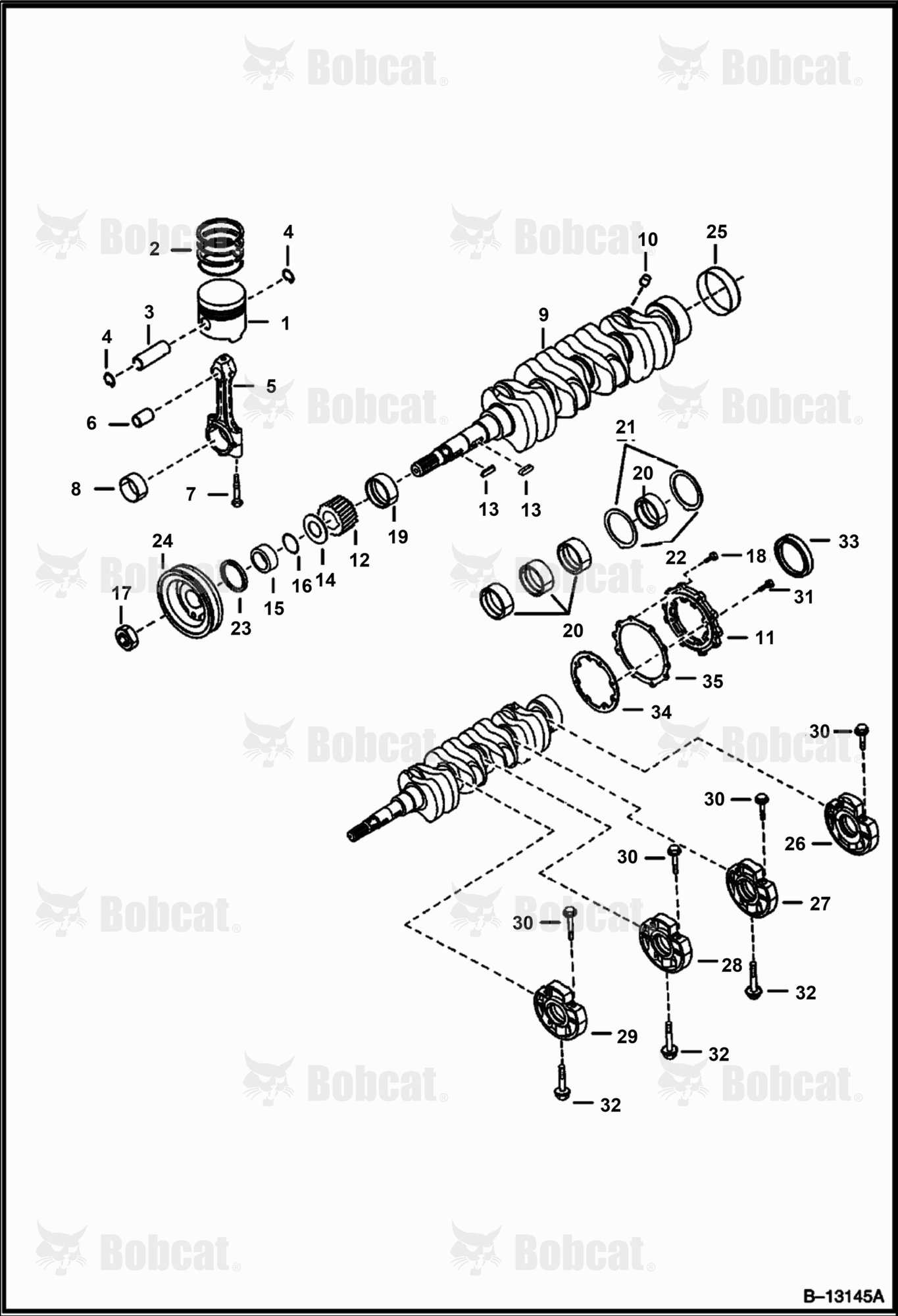Piston & Crankshaft (Kubota - V2203 2EB - Tier II Replacement)