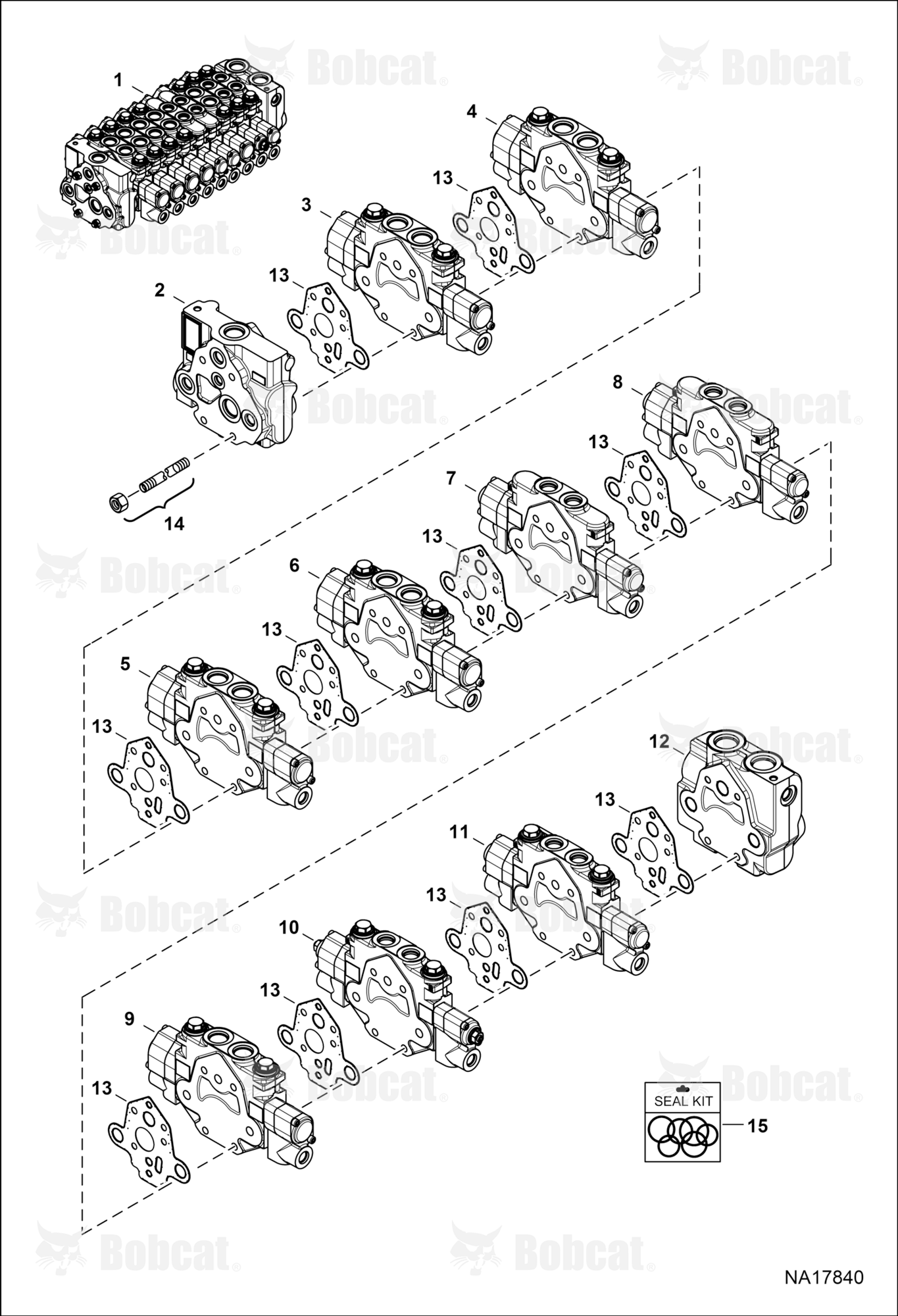 Hydraulic Control Valve (9 Section Assembly) (W/O Angle Blade)