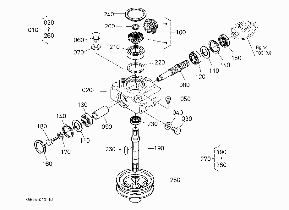 BEVEL GEAR CASE/CENTER PULLEY