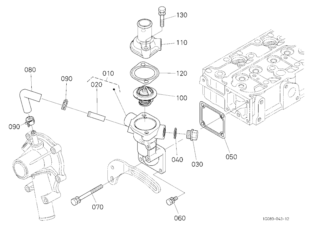 Water Flange And Thermostat