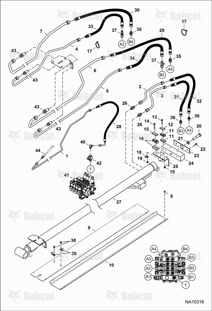 Hydraulic Circuitry (Outer Boom) B3YH11001 - B3YH12146