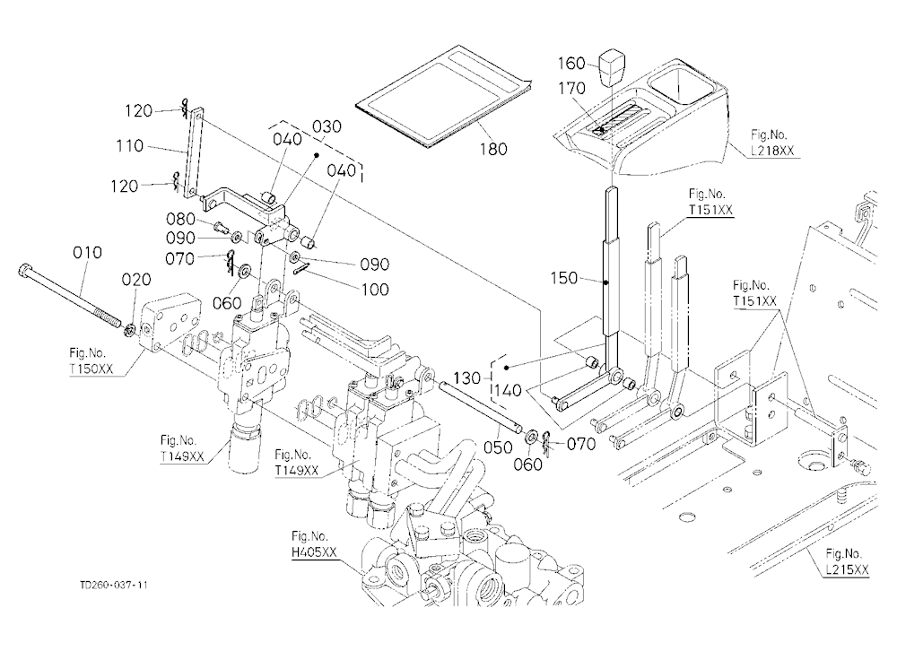 Auxiliary Control Valve Lever (3Rd) (W/G No.L8337)