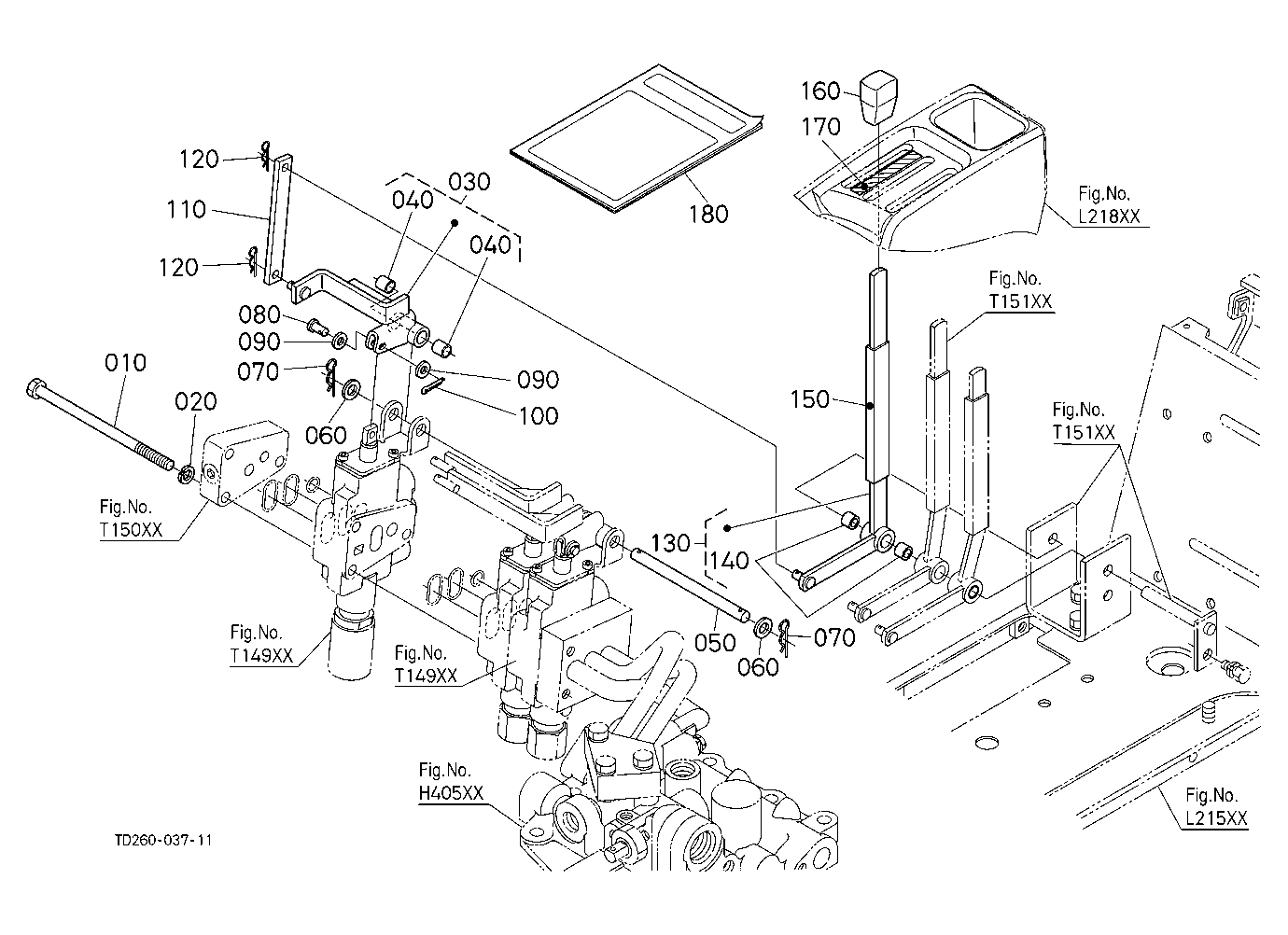 Auxiliary Control Valve Lever (3Rd) (W/G No.L8337)