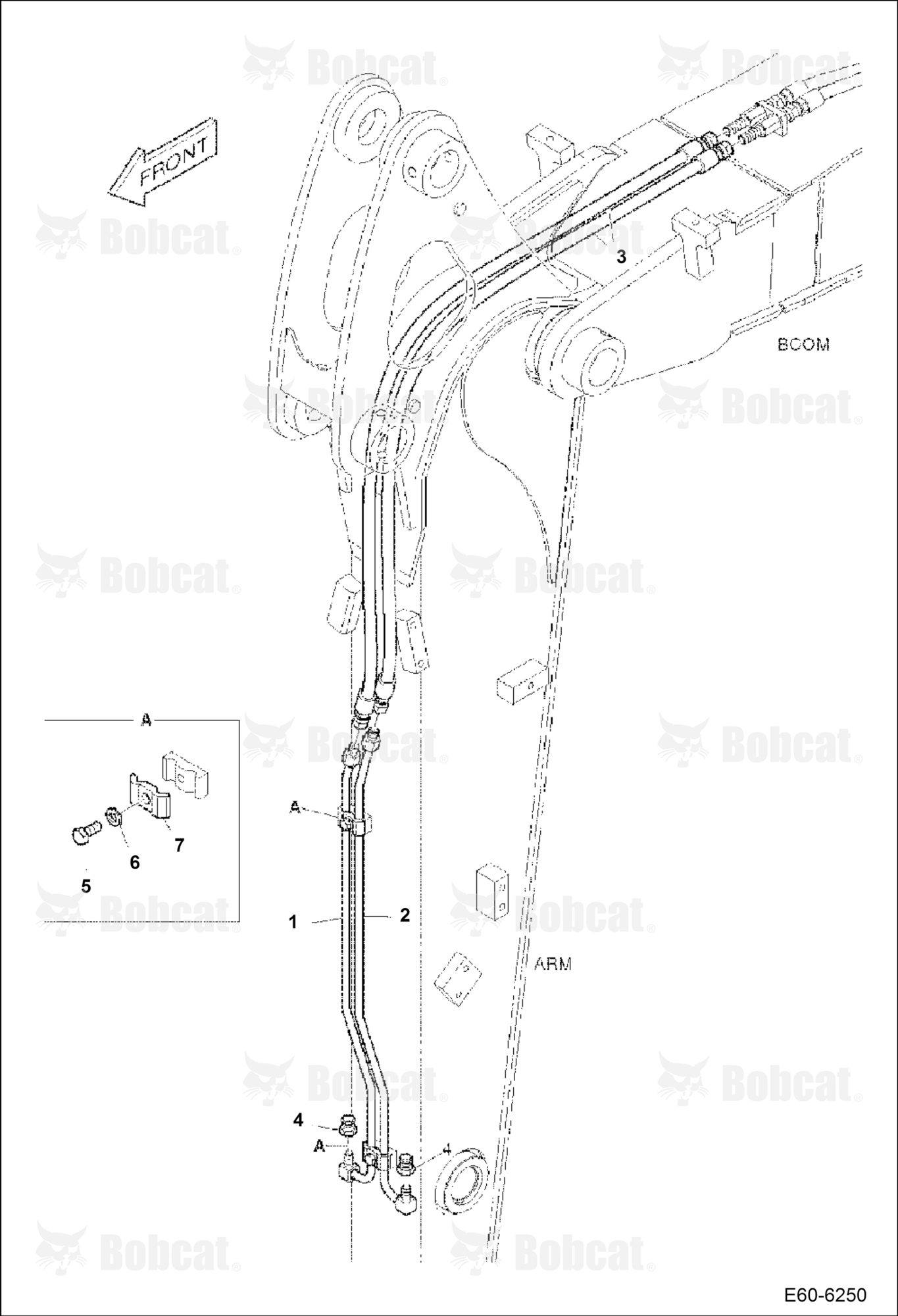 Hydraulic Circuitry (Arm 1.48 m) (Quick Clamp)