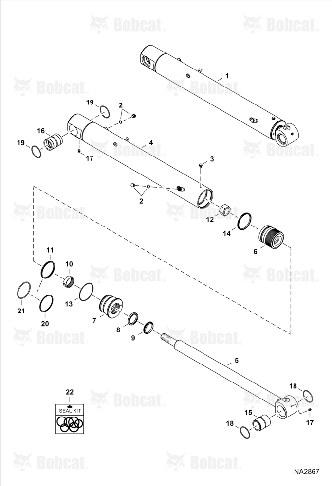 Boom Cylinder (W/ Head Set Screw) AG3N11129 & Above, AHHE11126 & Above