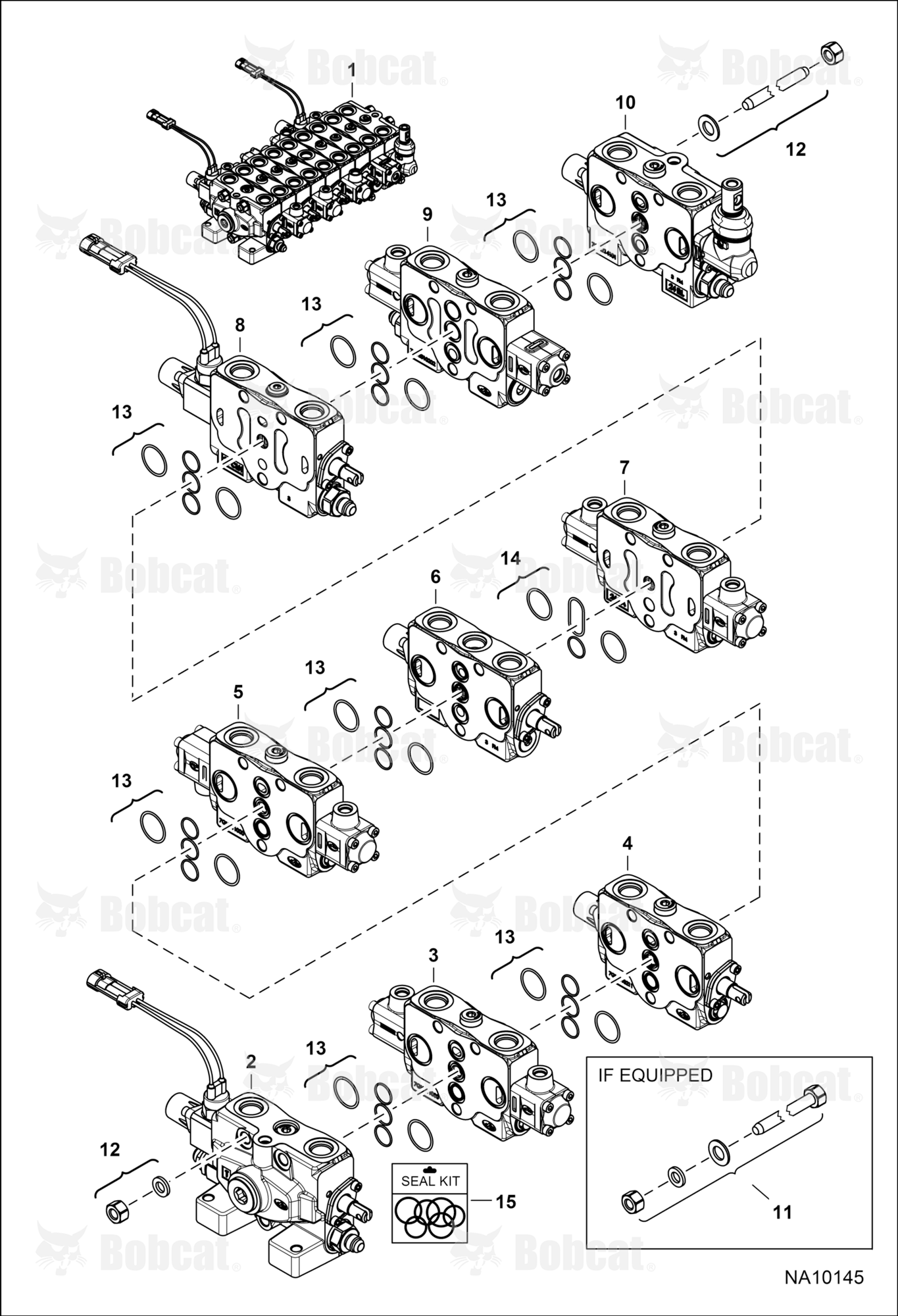 Hydraulic Control Valve (Assembly) (Motion Alarm Option) (Straight Fitting RH Travel Section)