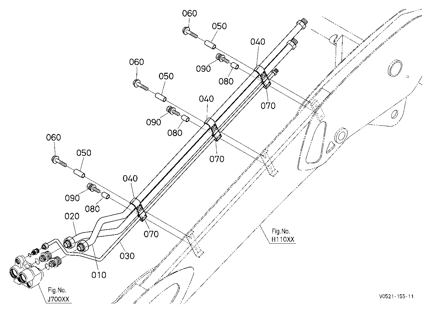 Oil Piping (Arm Lh) [High Flow]