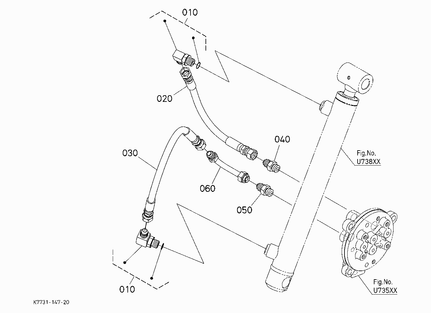 HYD.BED LIFT KIT (CYLINDER OIL LINE) (W/G No.V5242