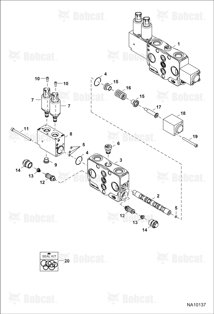 Hydraulic Control Valve (Boom Swing Section) (EH)