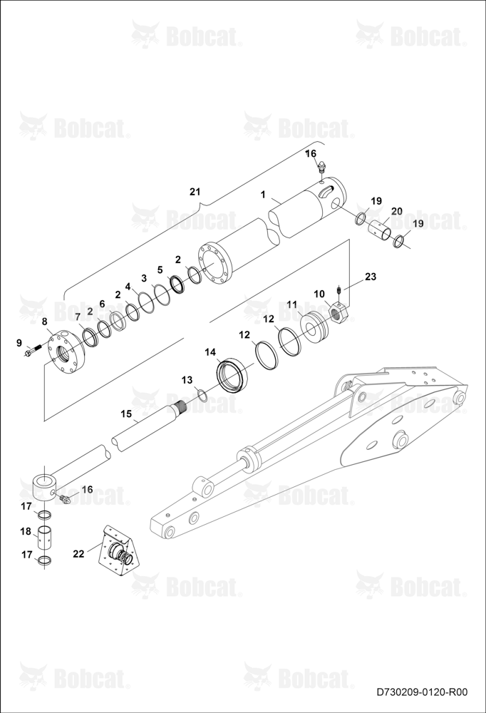 Rear Bucket Cylinder B53R11001 - B53R11528