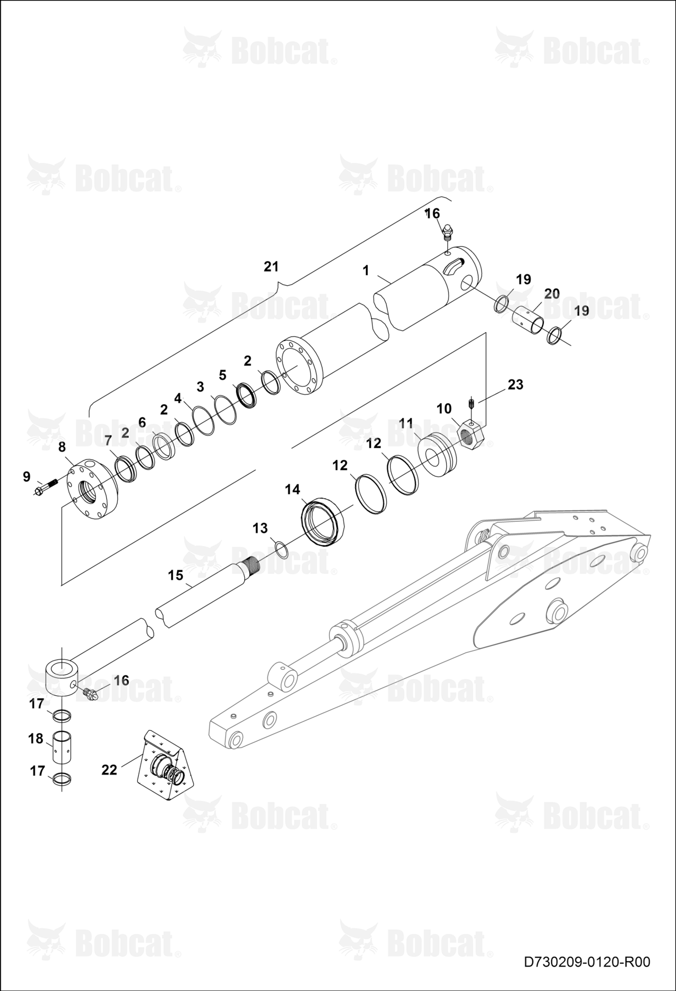 Rear Bucket Cylinder  B53S11001 - B53S11281