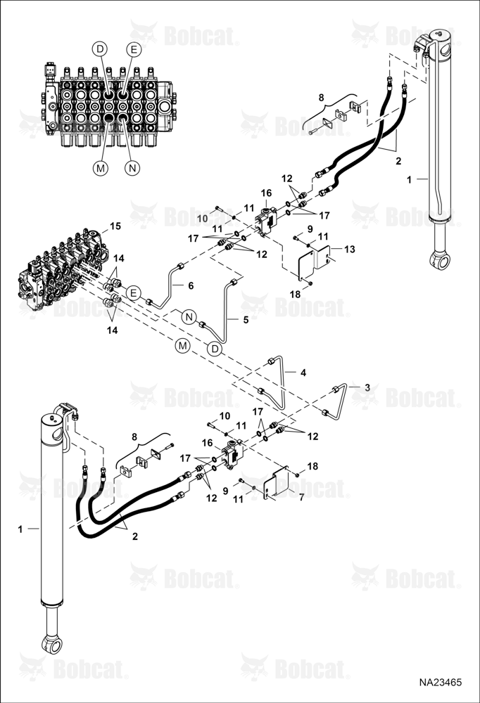 Hydraulic Circuitry (Stabilizers) (Bracketed Diverter Valves)