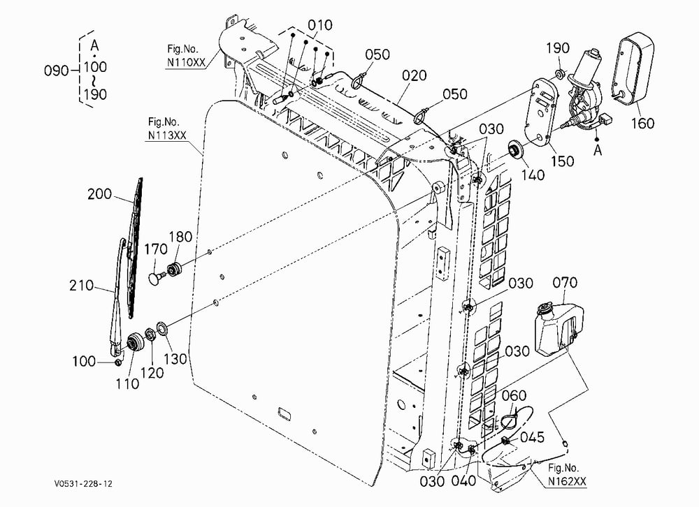 WASHER TANK AND FRONT WIPER