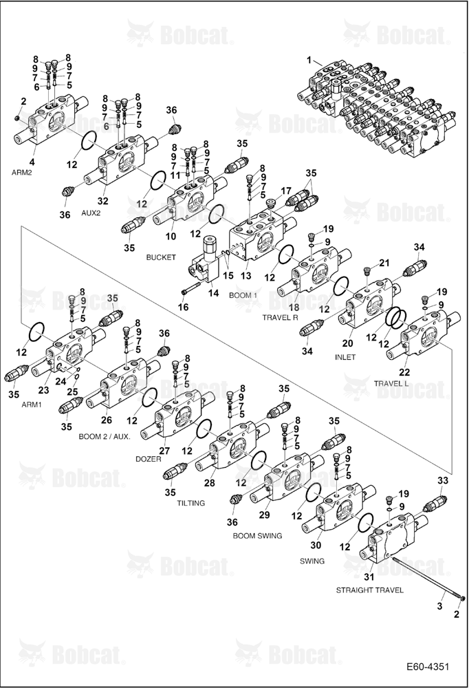 Control Valve (W/ 2nd Auxiliary/Rotation) AET811321 & Above, AGSZ11321 & Above