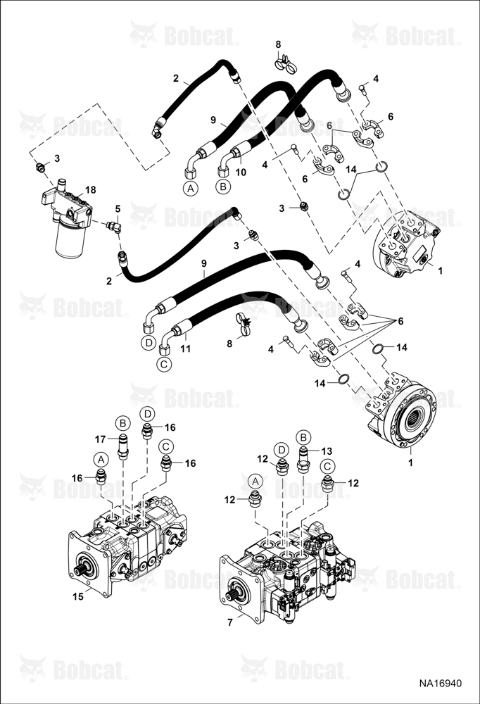 Hydrostatic Circuitry (Single Speed Motor)