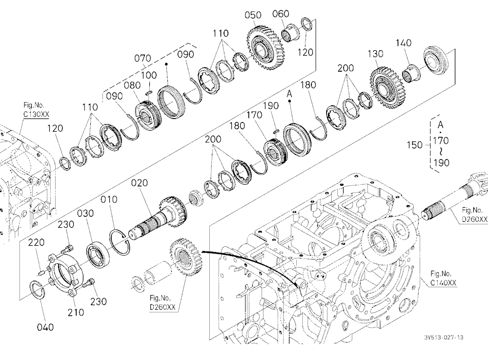 Range Gear Shaft (Rear)