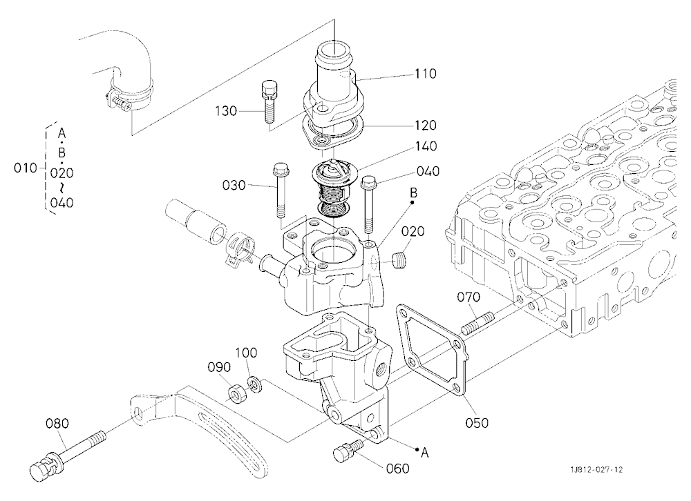 Water Flange And Thermostat