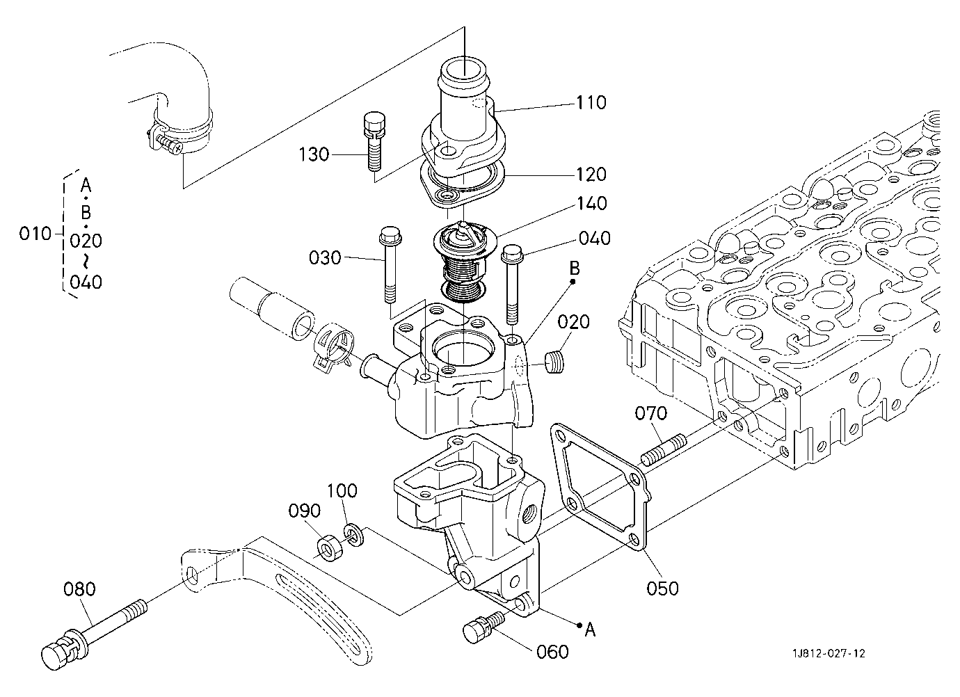 Water Flange And Thermostat