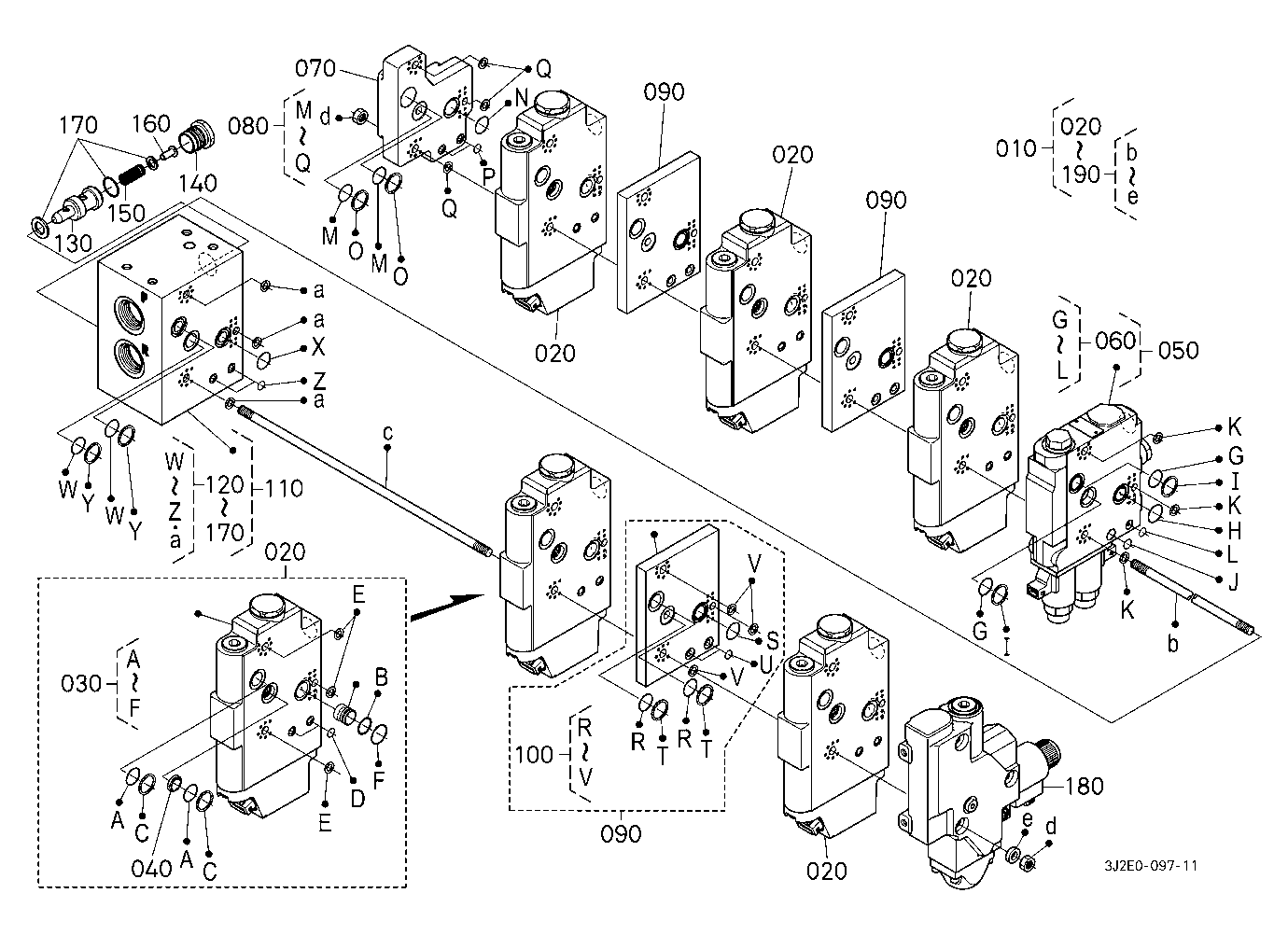 Auxiliary Control Valve (5 Valves) [Component Part