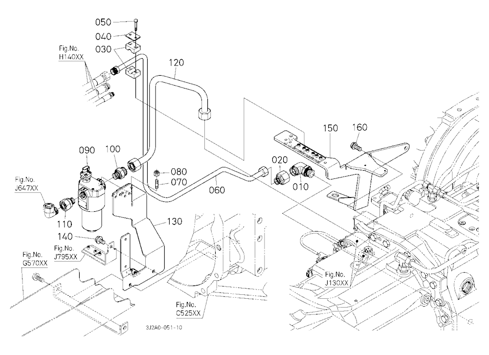 Hydraulic Oil Line (Steering Valve/Filter)