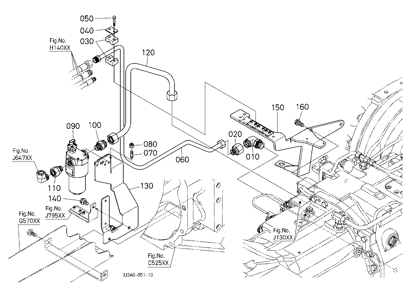 Hydraulic Oil Line (Steering Valve/Filter)