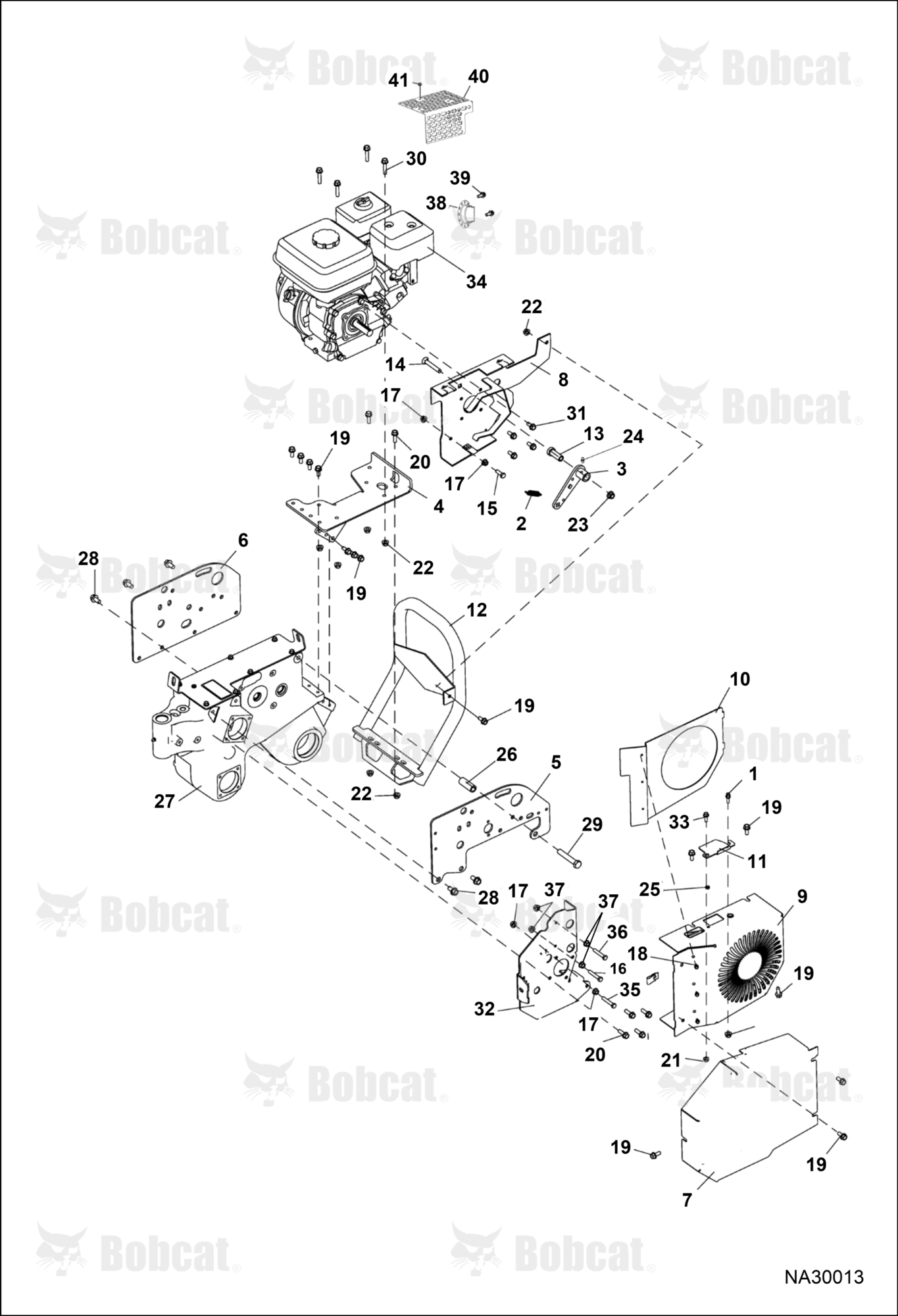 Engine and Guard Assembly  B6F112000 & Above