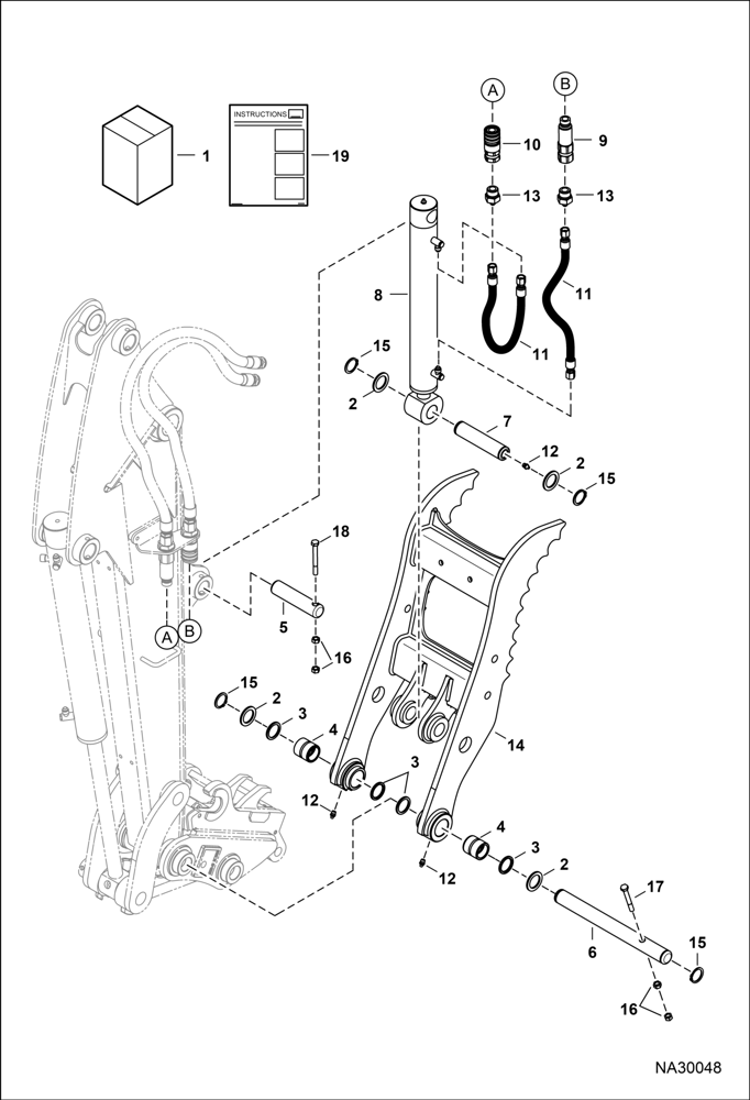 Clamp (Kit) (E26, E30, E32, E35, E38, & E40) (Pin Grabber Coupler) (Aux Connection)