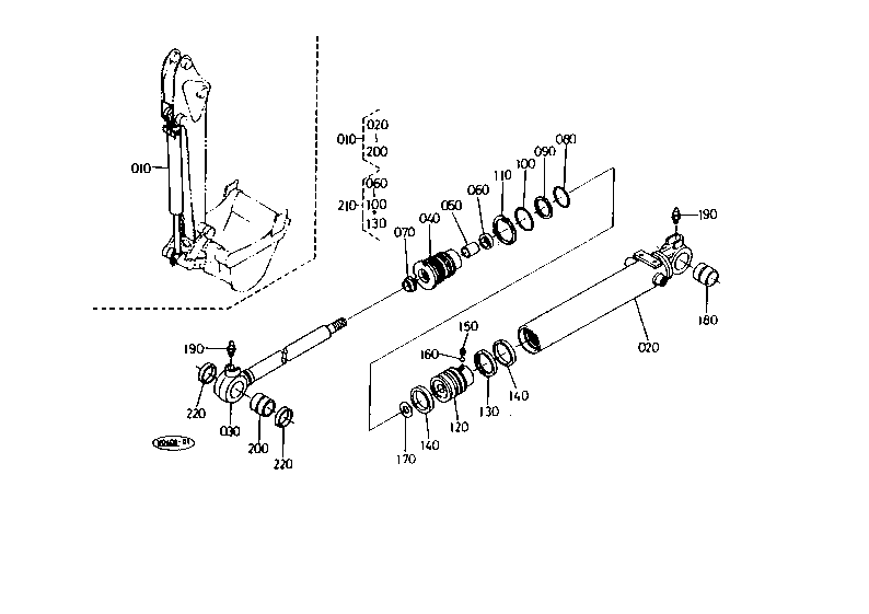 Bucket Cylinder and Component Parts