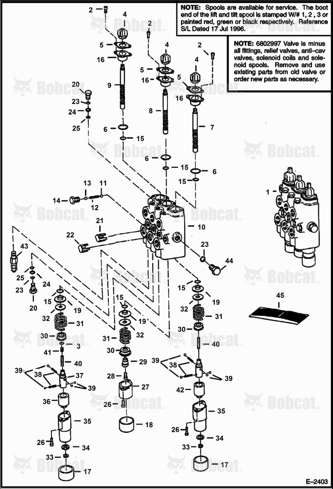 Hydraulic Control Valve (Service Valve - Minus Fittings)
