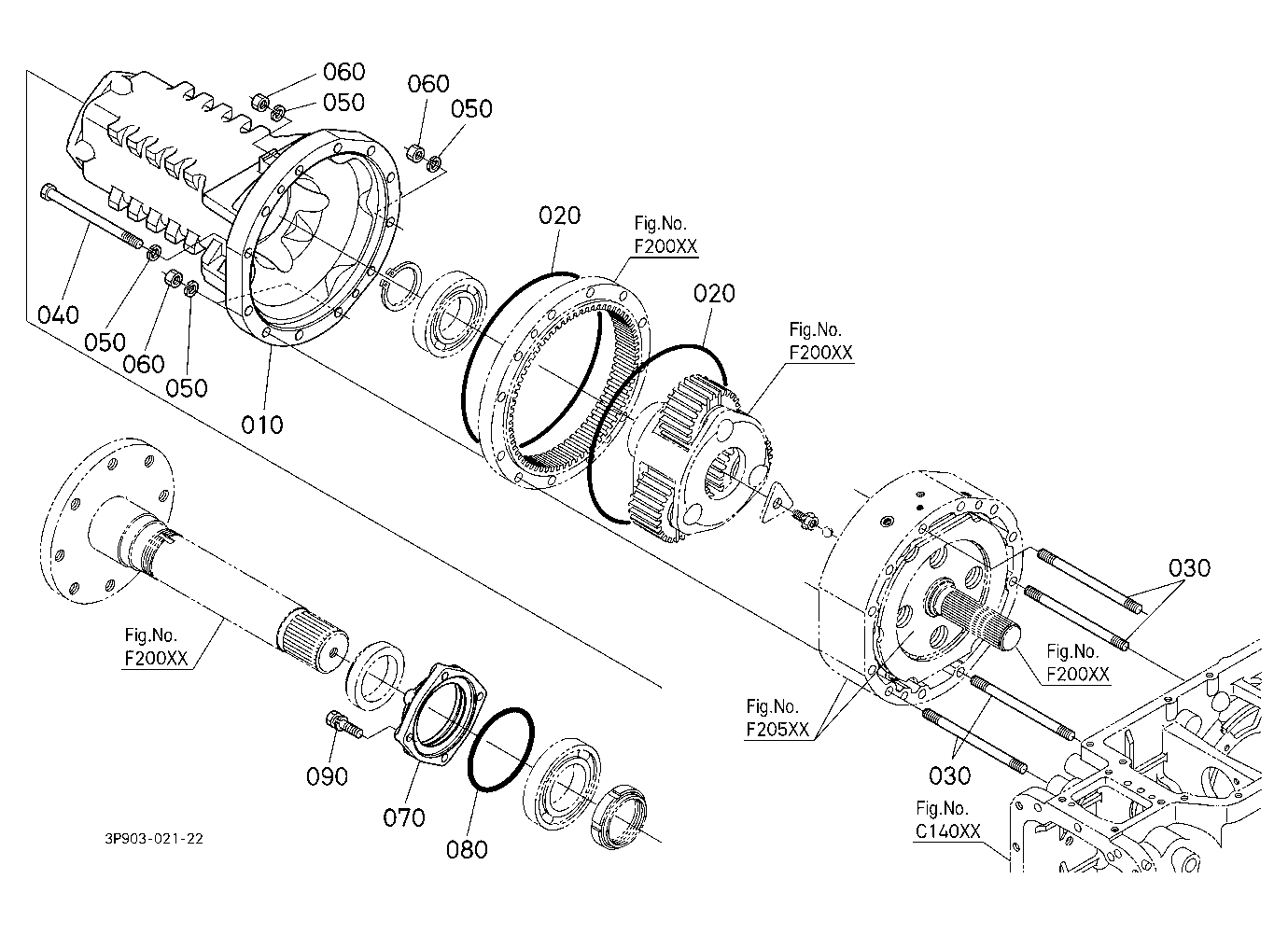 Rear Axle Case Rh