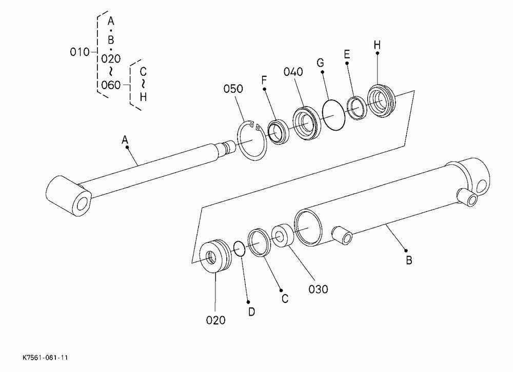 HYD. BED LIFT/REMOTE KIT(LIFT CYL.) [COMP.PARTS] [