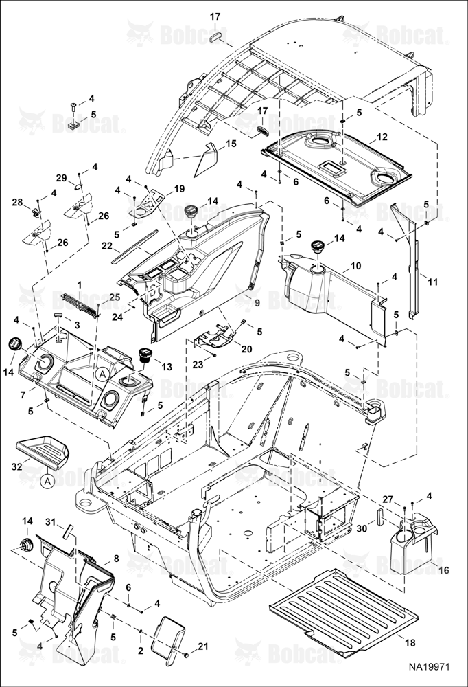 Operator CAB (Interior Cladding) (Panel-mounted Joystick)