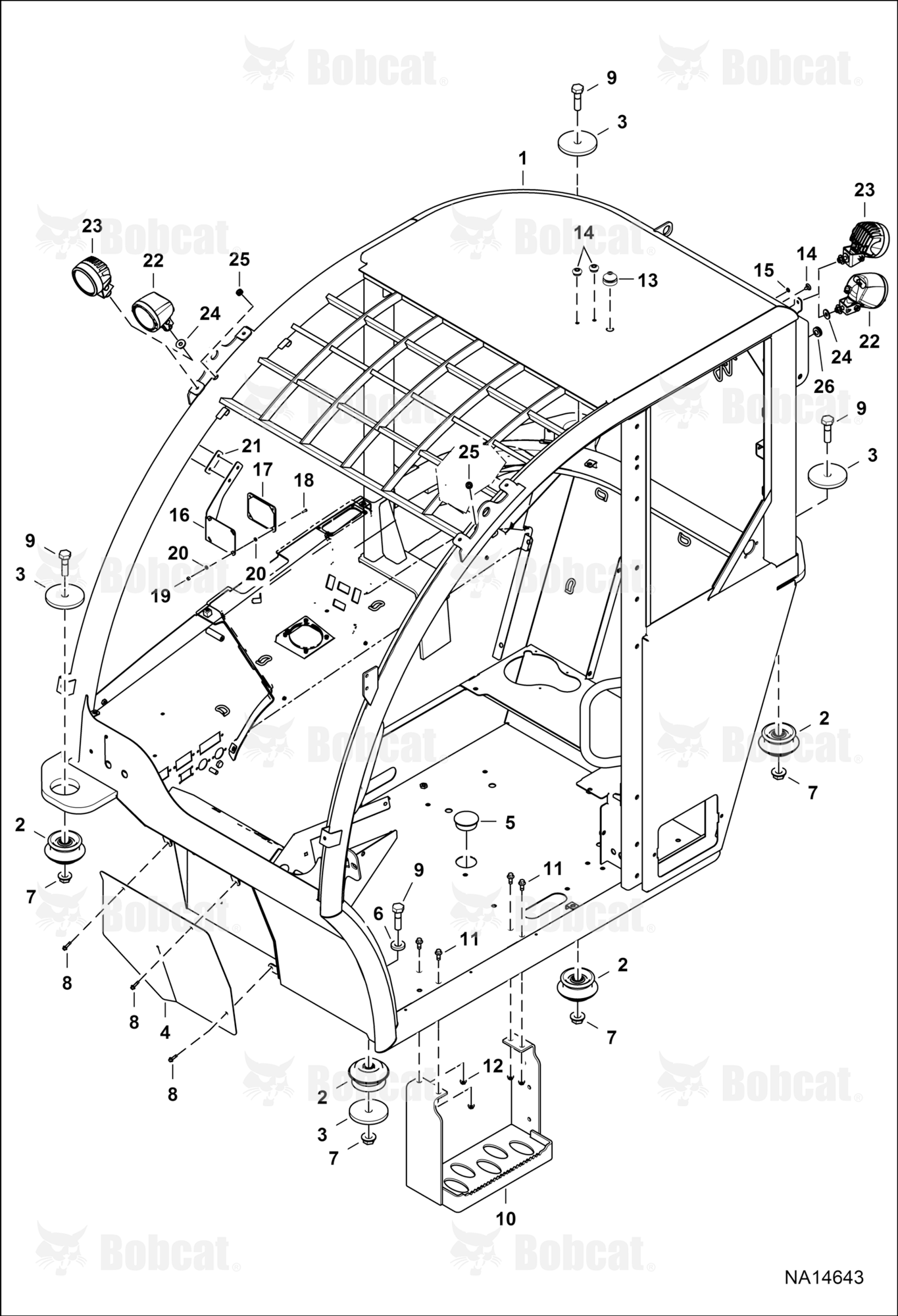 Operator CAB (W/Deutsch DT04-2P Connector on Work Lights)
