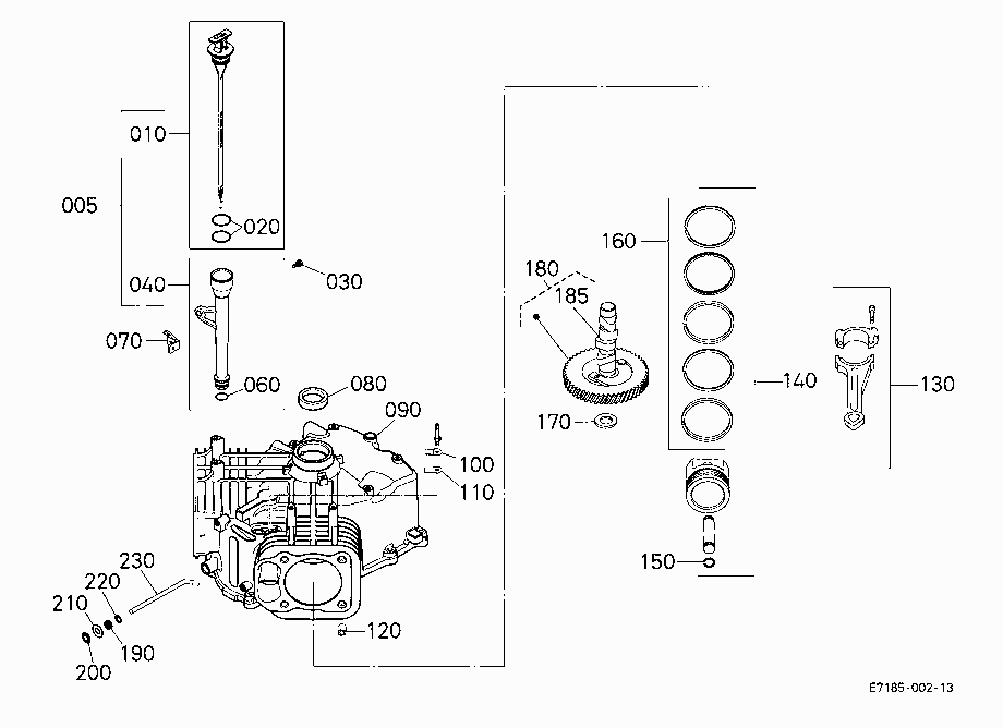 CRANKCASE AND PISTON