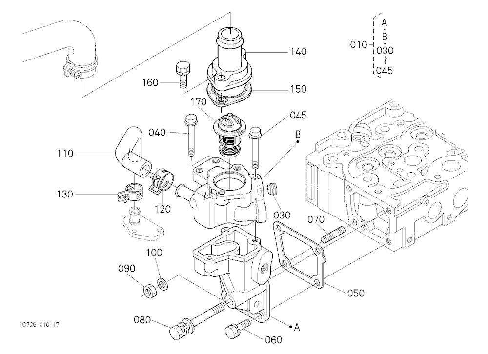 Water Flange And Thermostat