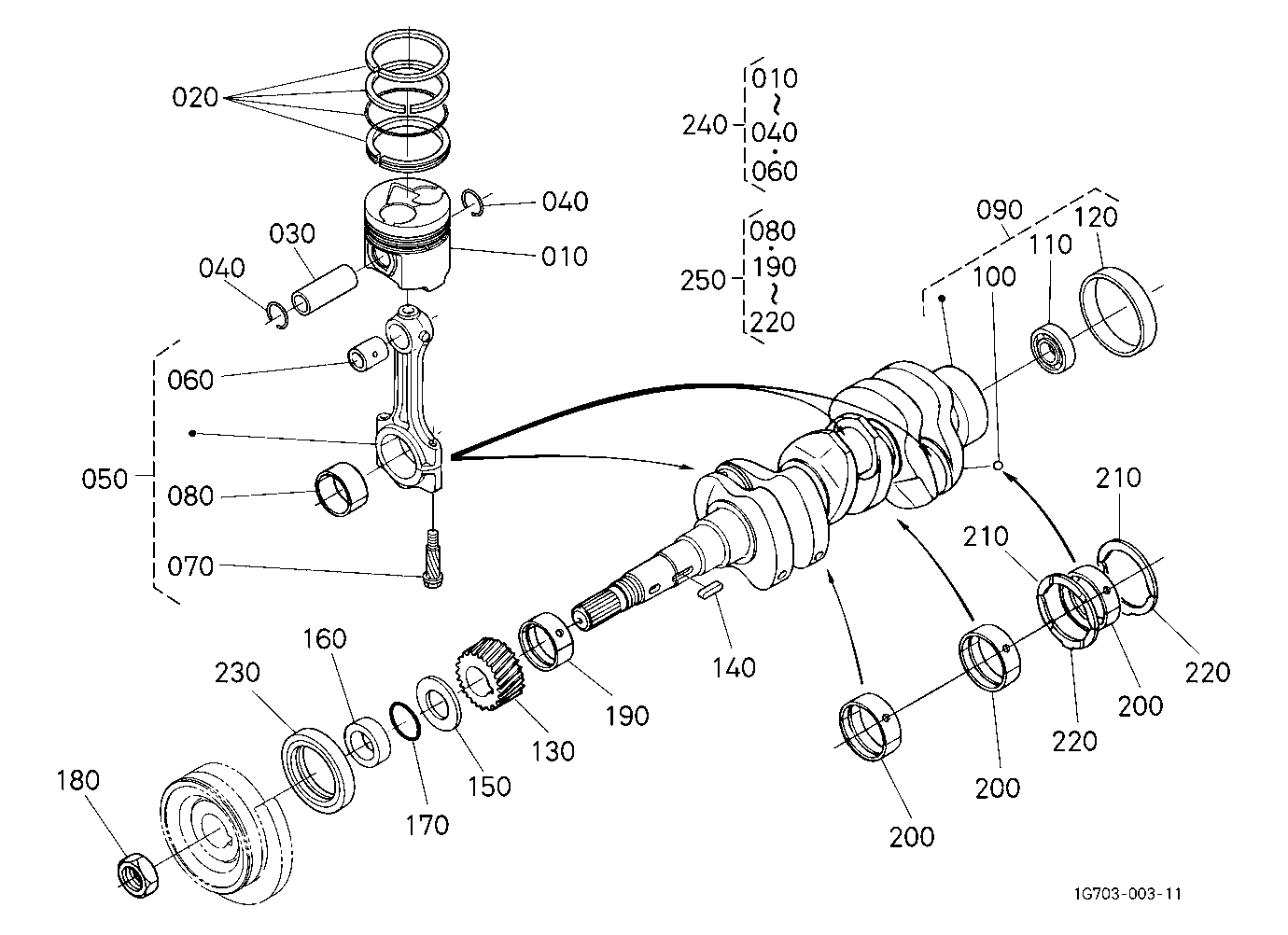 Piston And Crankshaft [D1503-M-E3-Lb1]