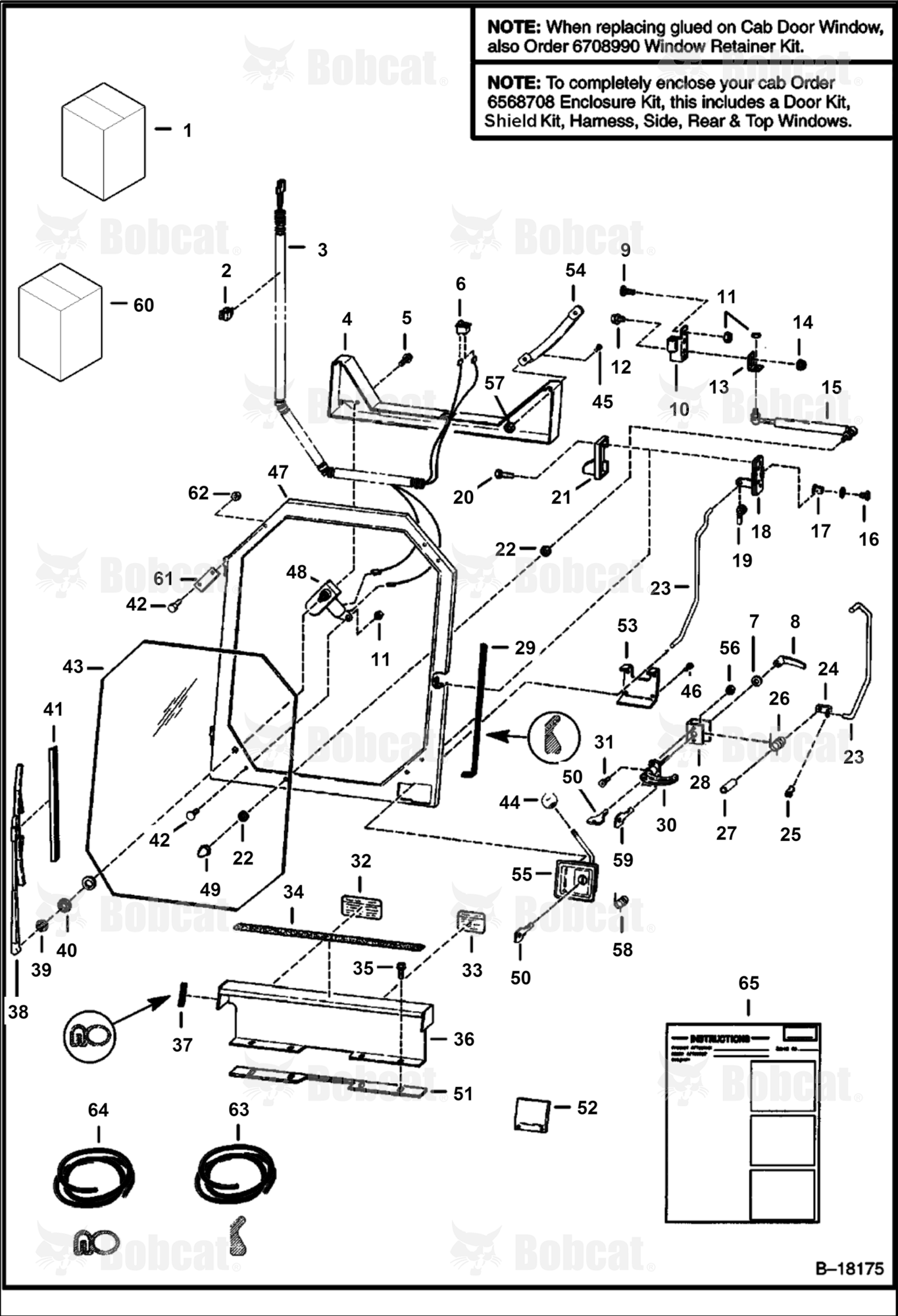 CAB Door (RH Hinged)  501720001 & Above