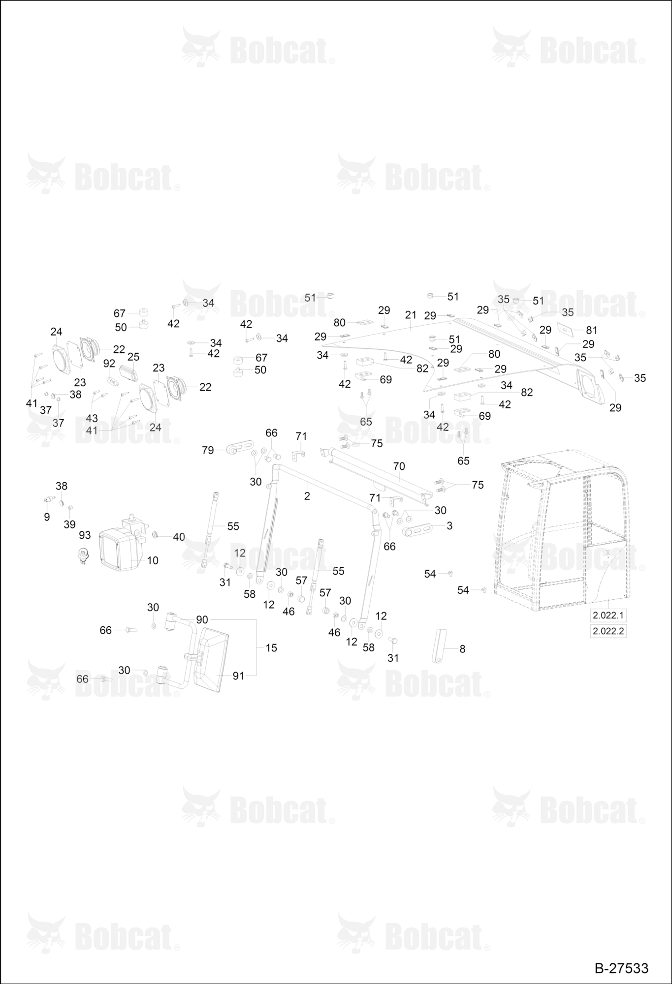 OPERATOR'S CAB (Equipment 2)  CAB S/N 202.031.070 & Above