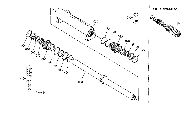 Steering Cylinder [Old Type] [Component Parts]