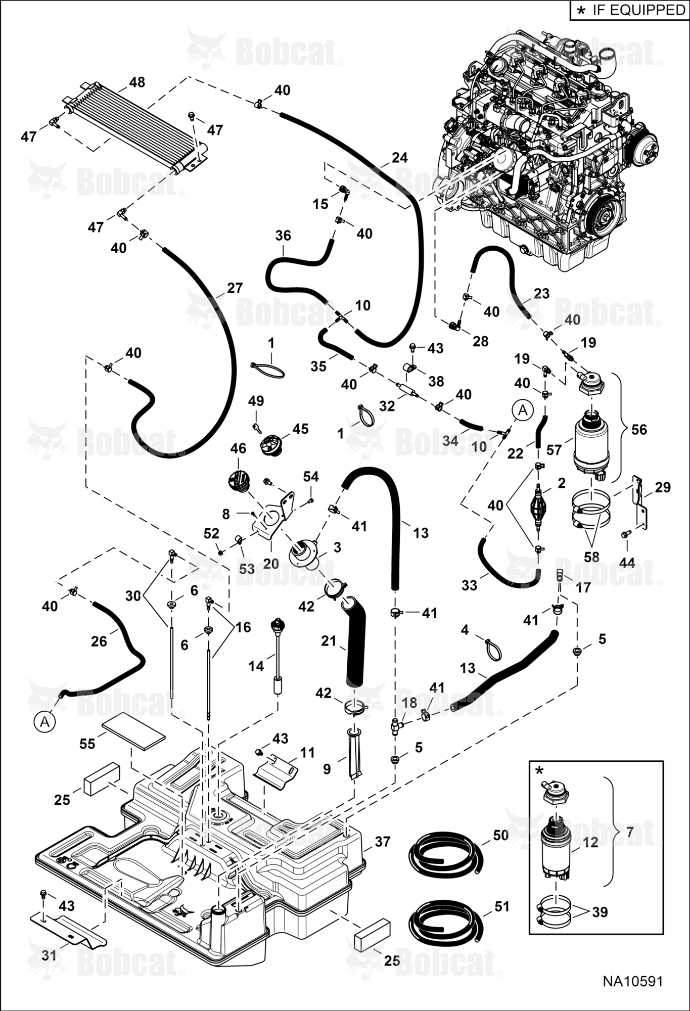 Engine & Attaching Parts (Fuel System) (Single Tank)  B3BT11001 - B3BT11435