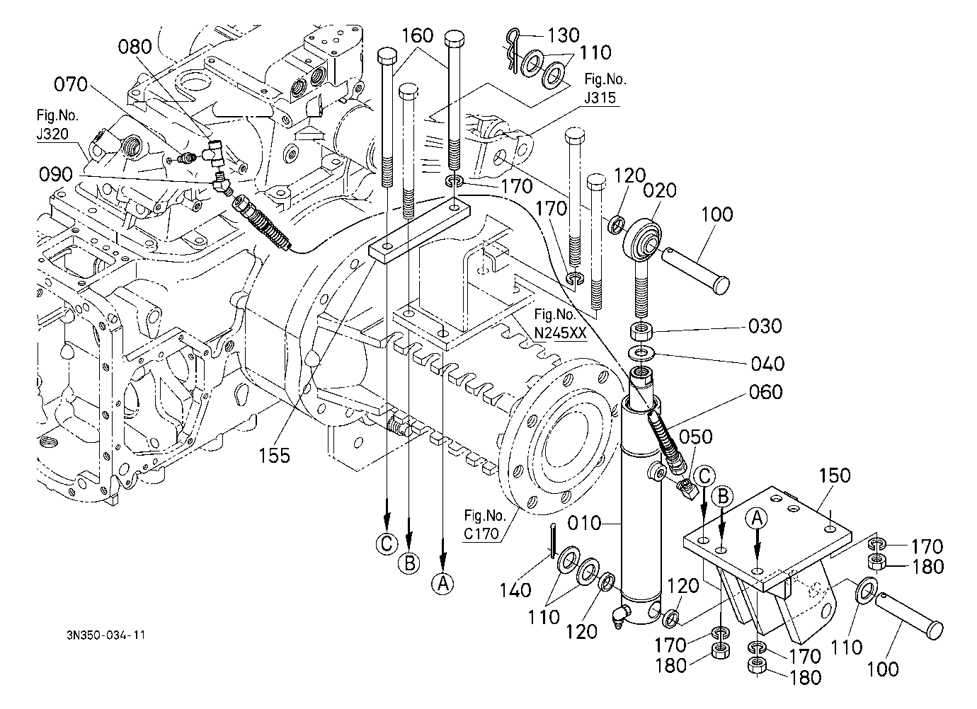 Assist Cylinder Kit Lh (W/G No.M9269) [Wider Cab T