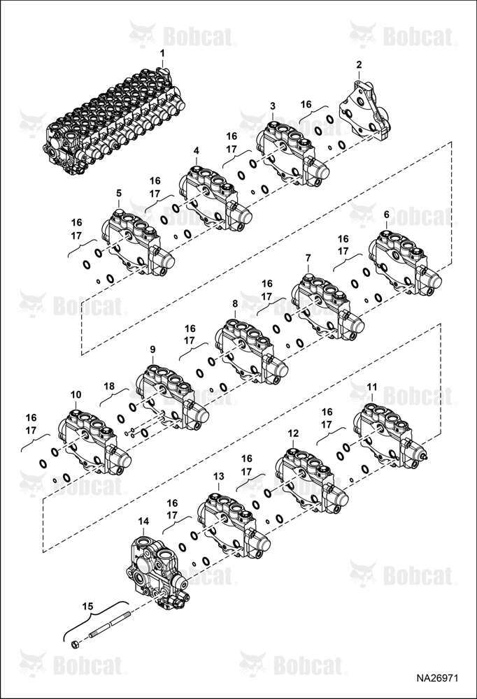 Hydraulic Control Valve (11 Section Assembly)