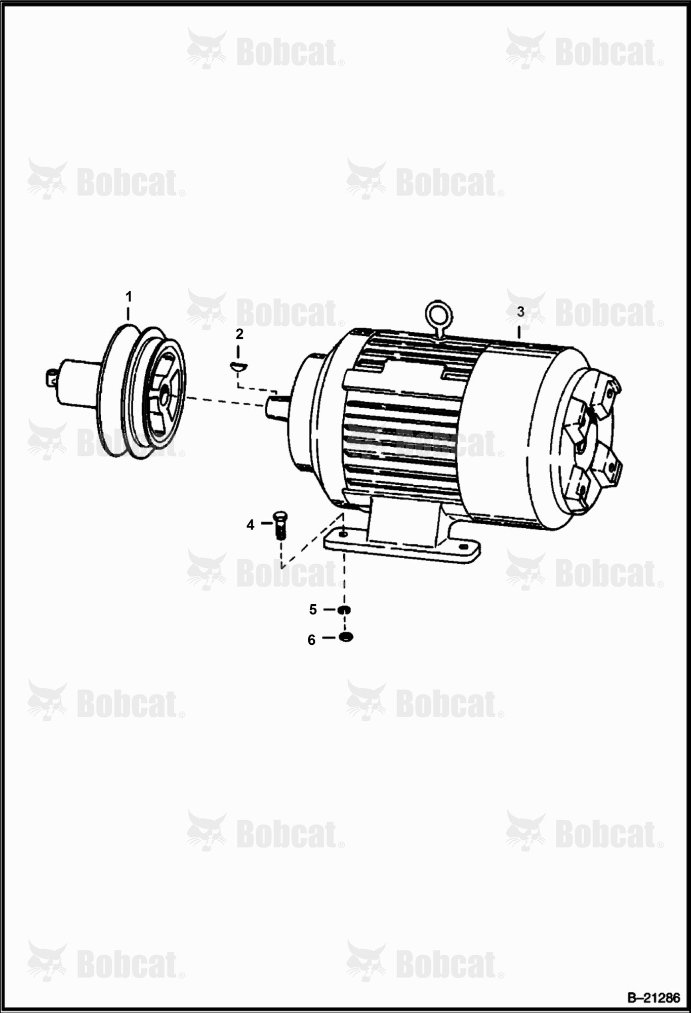 15 H.P. (CONTINUOUS DUTY) Motor & Attaching Parts  60000 - 70131