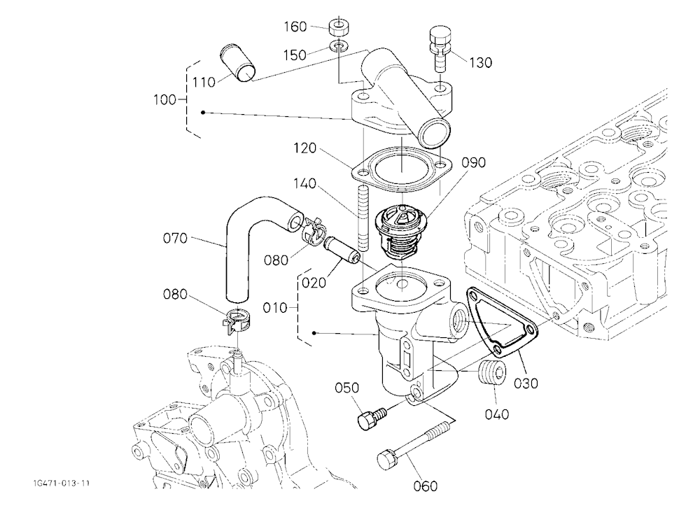 Water Flange And Thermostat