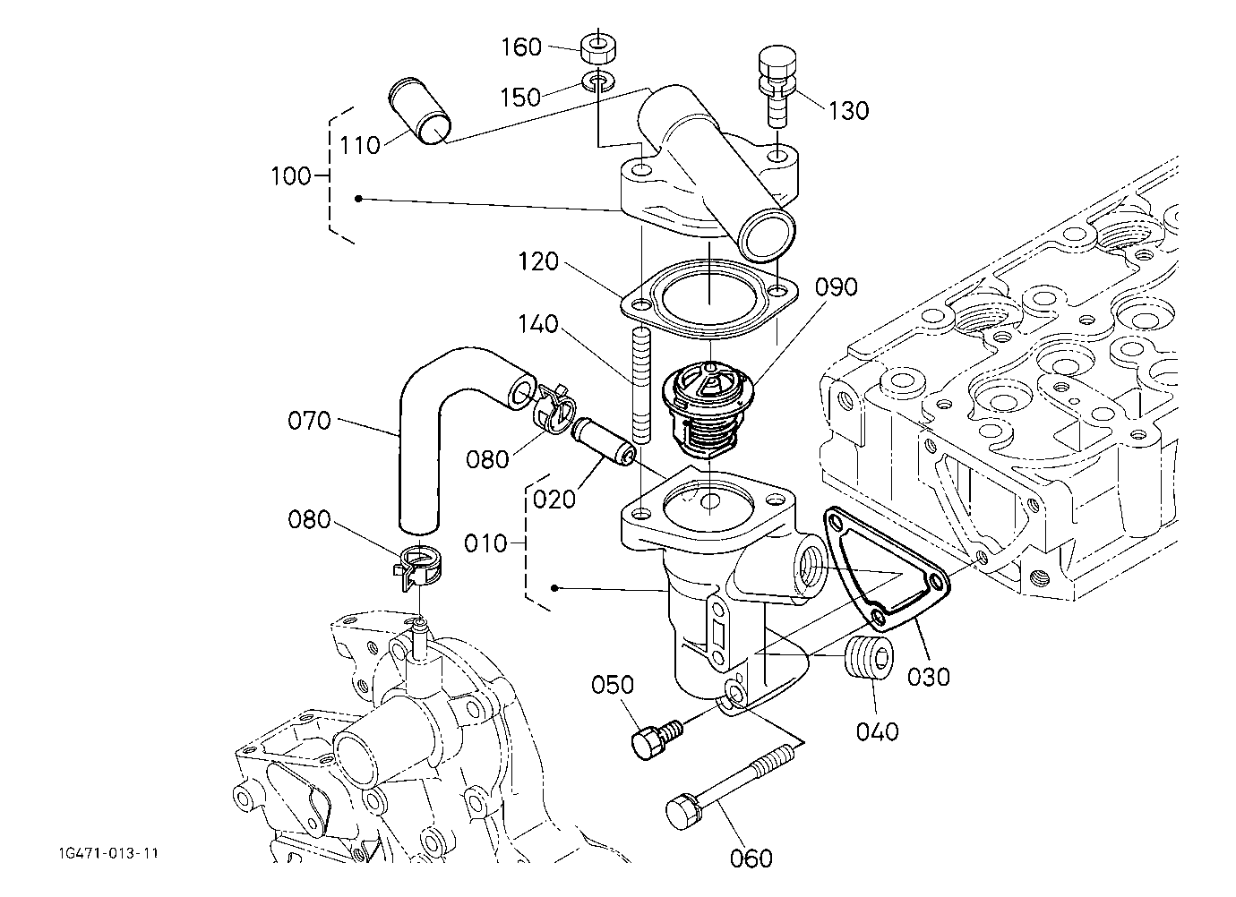 Water Flange And Thermostat