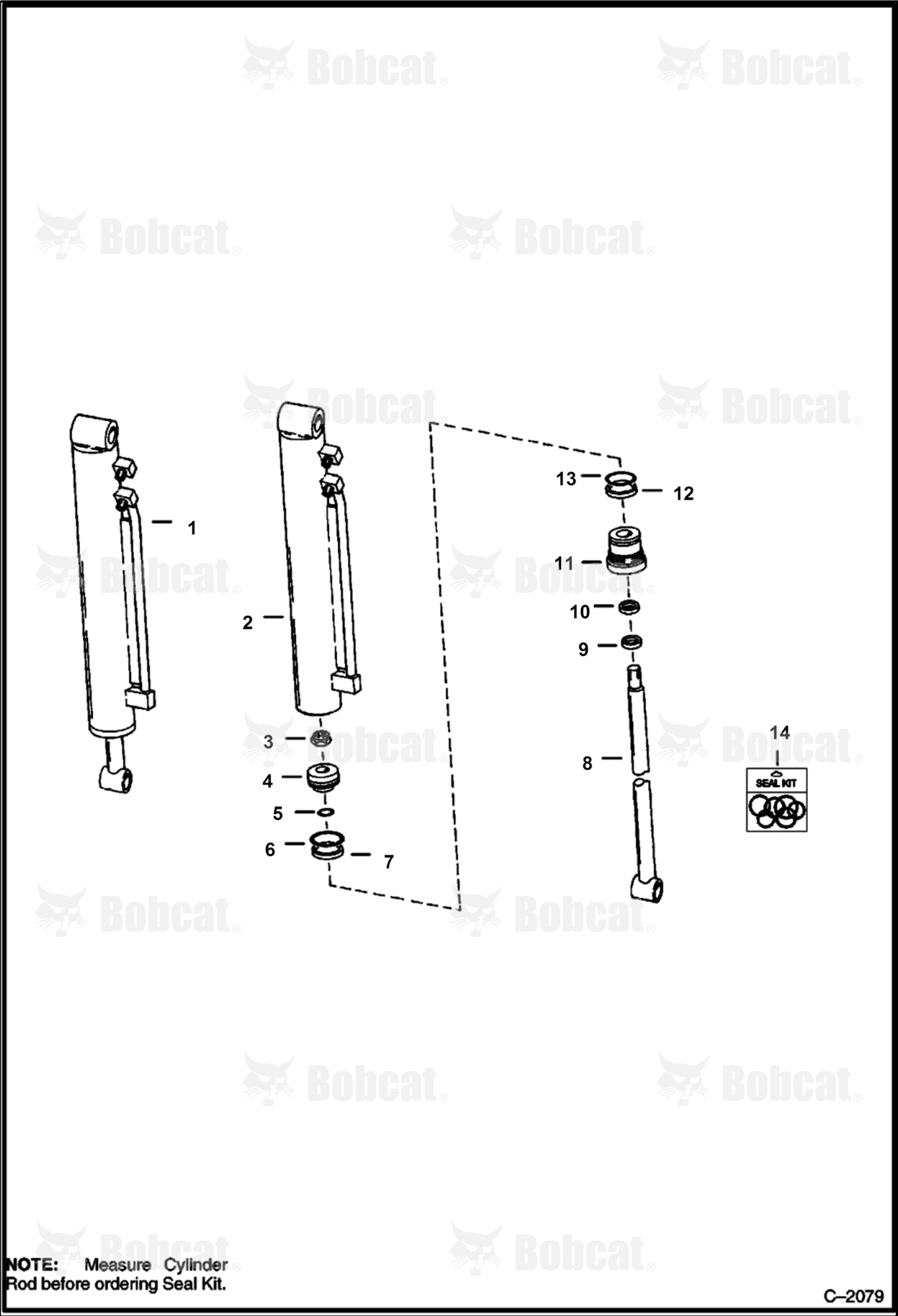 Tilt Cylinder (W/1" Rod)  12001 - 12489