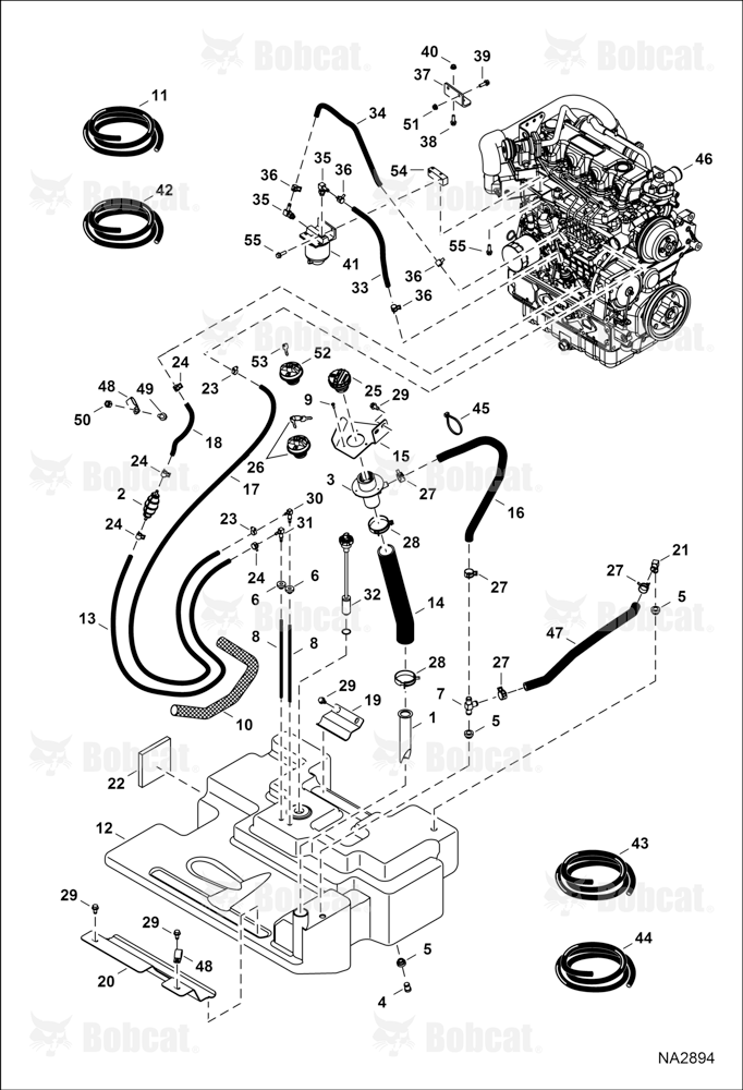 Engine & Attaching Parts (Fuel System) (Single Tank) A3P411001 - A3P413625, A3P511001 - A3P512920